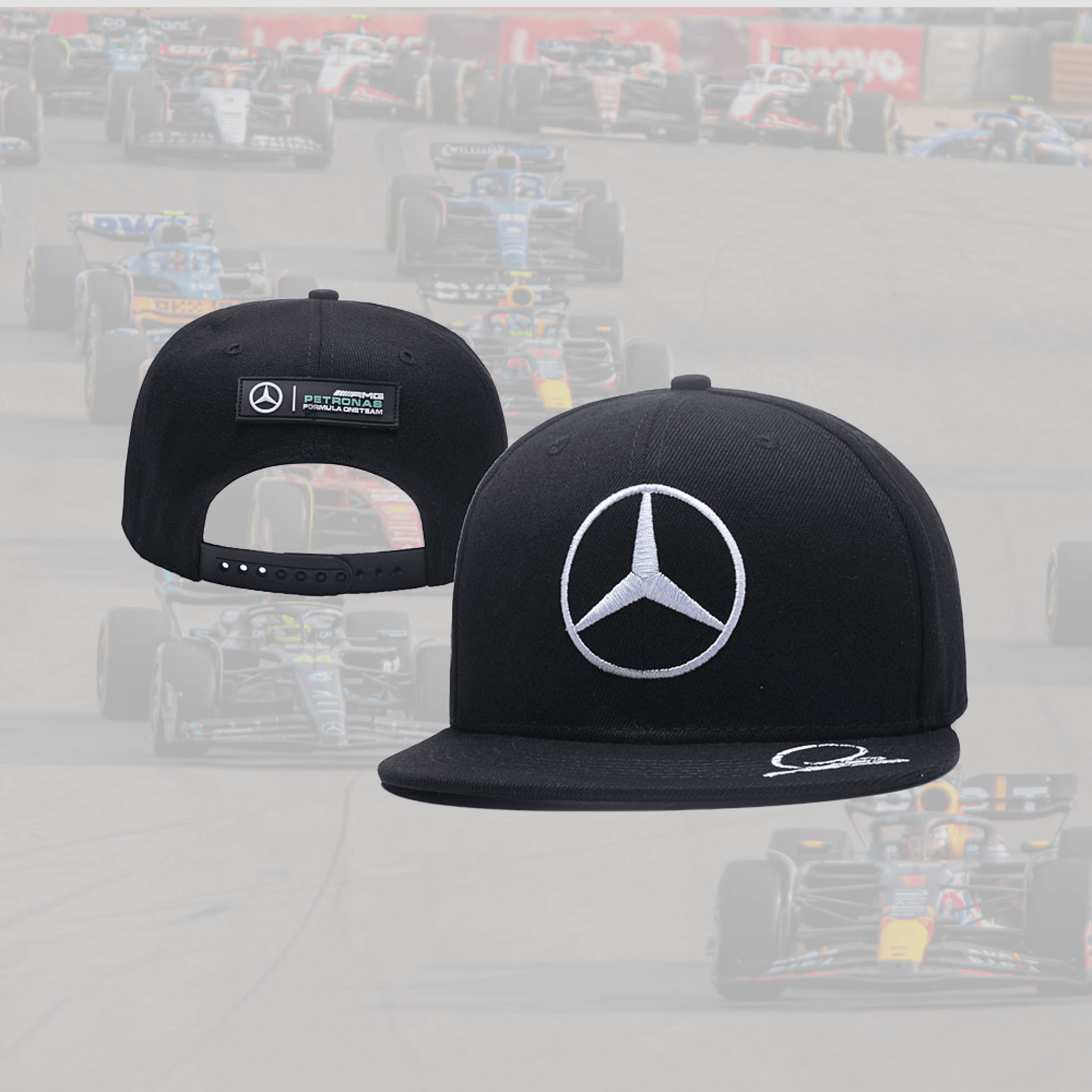 Mercedes Benz AMG Petronas Black with Signature Flat Cap