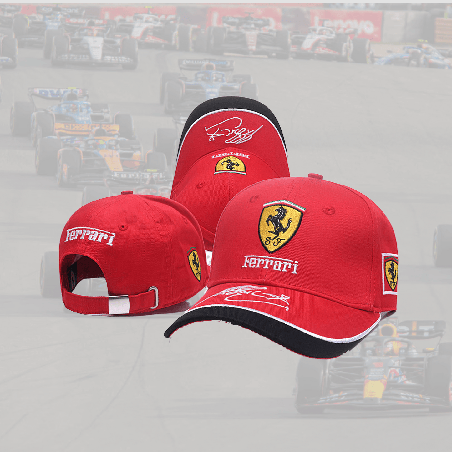Ferrari Red and Black with Signature Special Cap