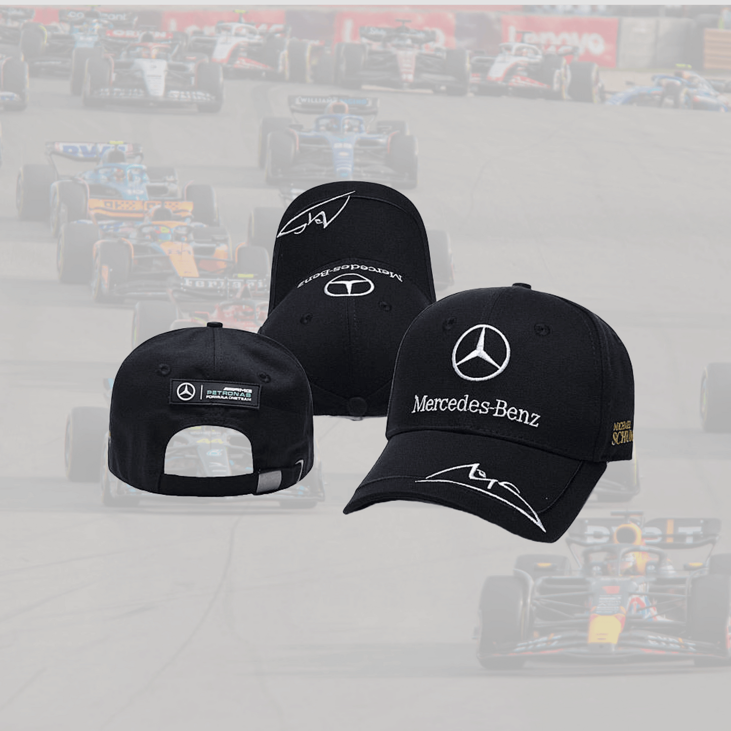 Mercedes Benz AMG Petronas Lewis Hamilton Black with Signature Cap