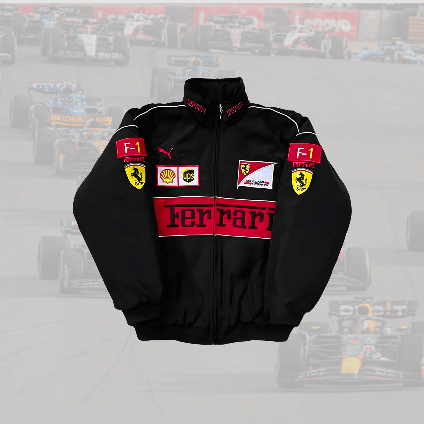 Ferrari F1 Black Racing Jacket