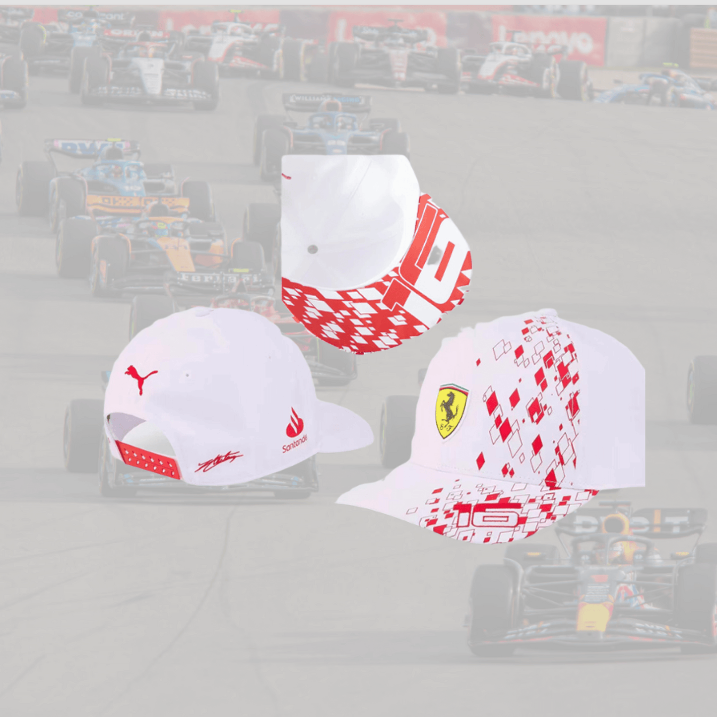 Ferrari Charles Leclerc White and Red Special Cap