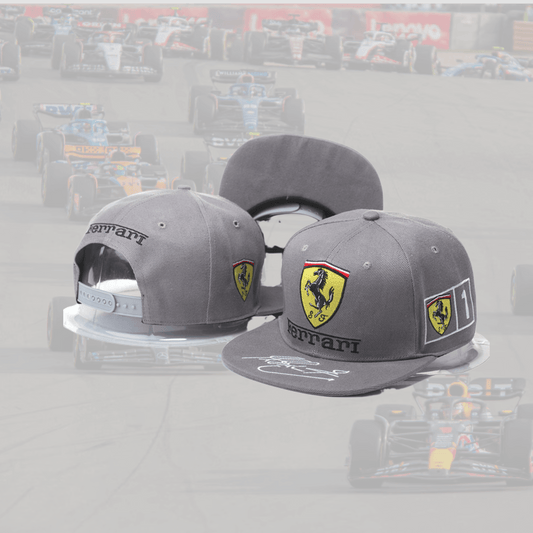 Ferrari Grey with Signature Special Flat Cap