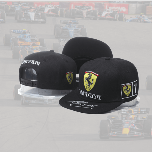 Ferrari Black with Signature Special Flat Cap